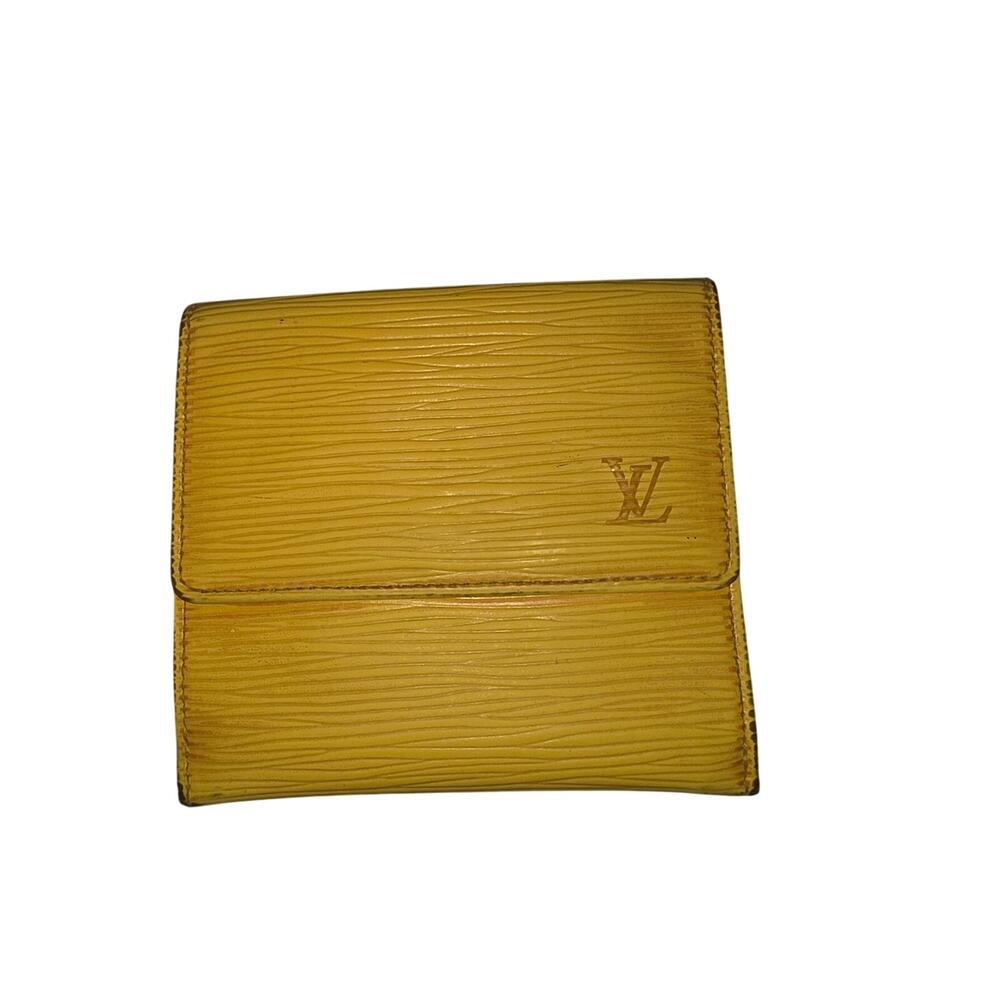 Authentic, Louis Vuitton, Yellow Epi Leather Wallet-Coin Purse